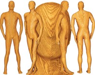Wooden mannequin.